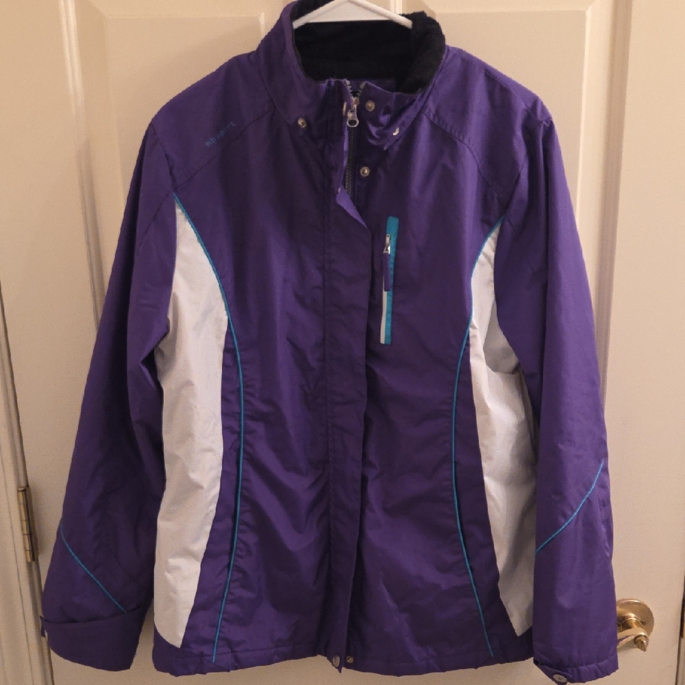 Harve Benard Women's Purple Ski Jacket with White and Teal Accents